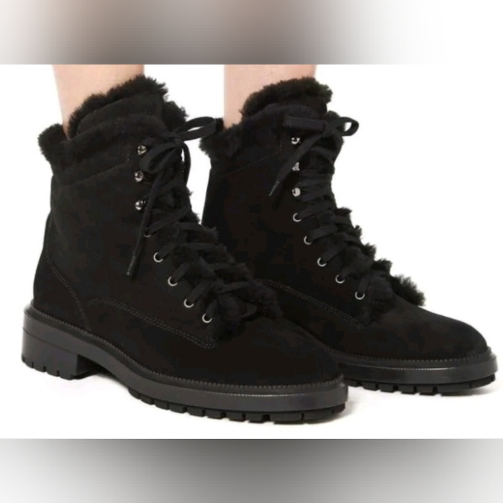 Aquatalia Lenor Suede Shearling Boot sz 7
